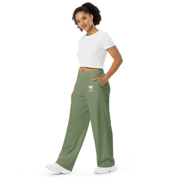 FloFit™ - Wide-leg Comfort Pants (Olive Green) - Image 3